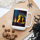 Close-up of the NS-847 White Glossy Mug's sleek and shiny finish.